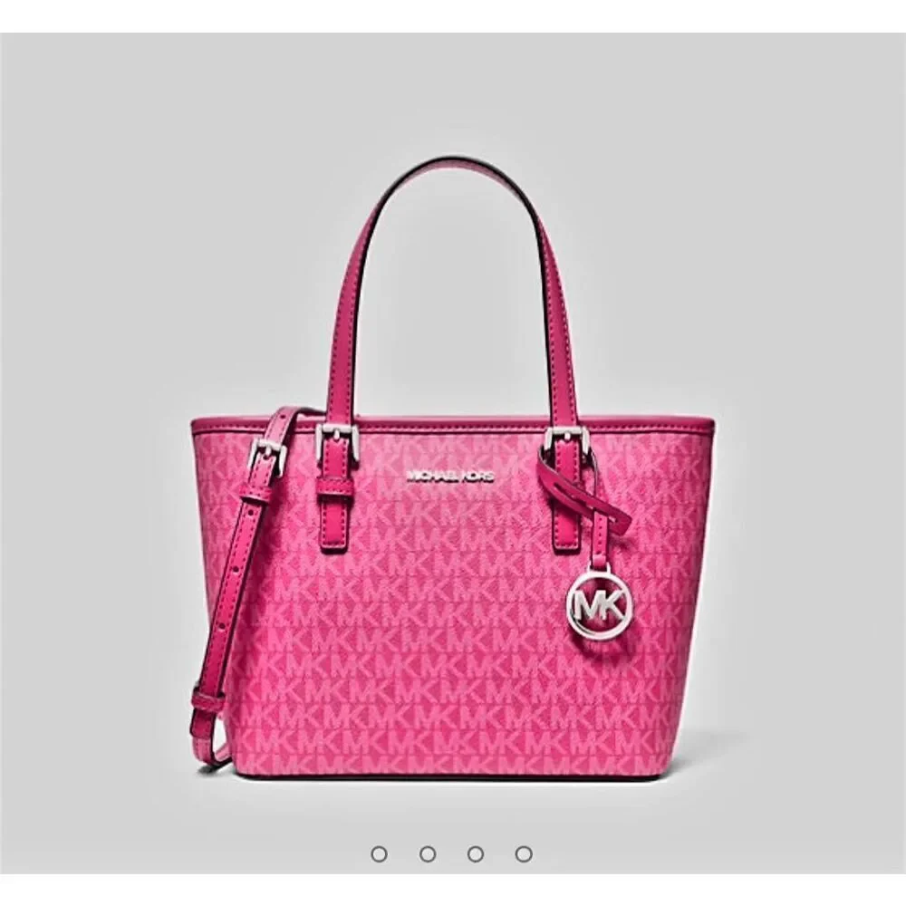 MICHAEL KORS OUTLET JET SET EXTRA SMALL LOGO ZIP TOP TOTE BAG - Picture 5 of 6